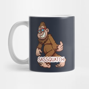 Sassquatch - Badass With An Attitude To Match  - White - Cartoon Mug